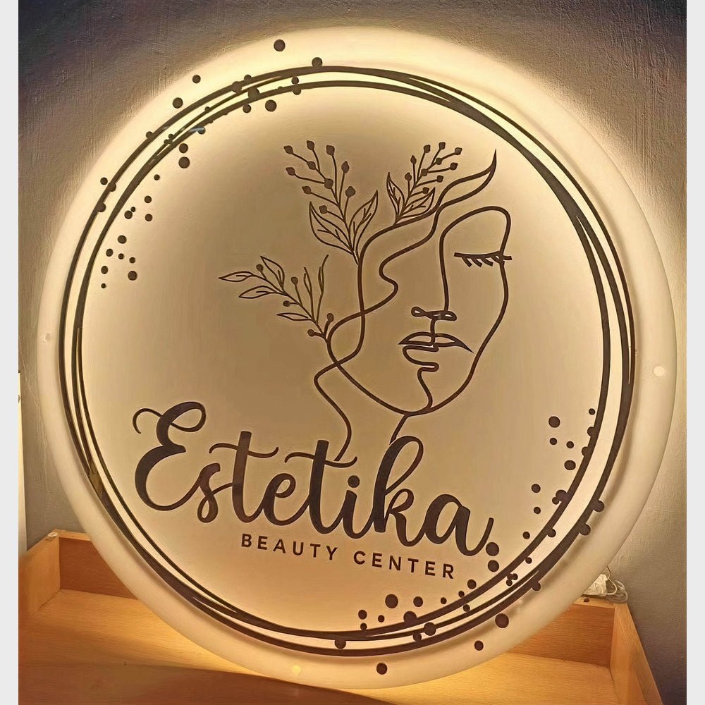 Estetika Beauty Center Acrylic Business Logo Sign - Shineneon