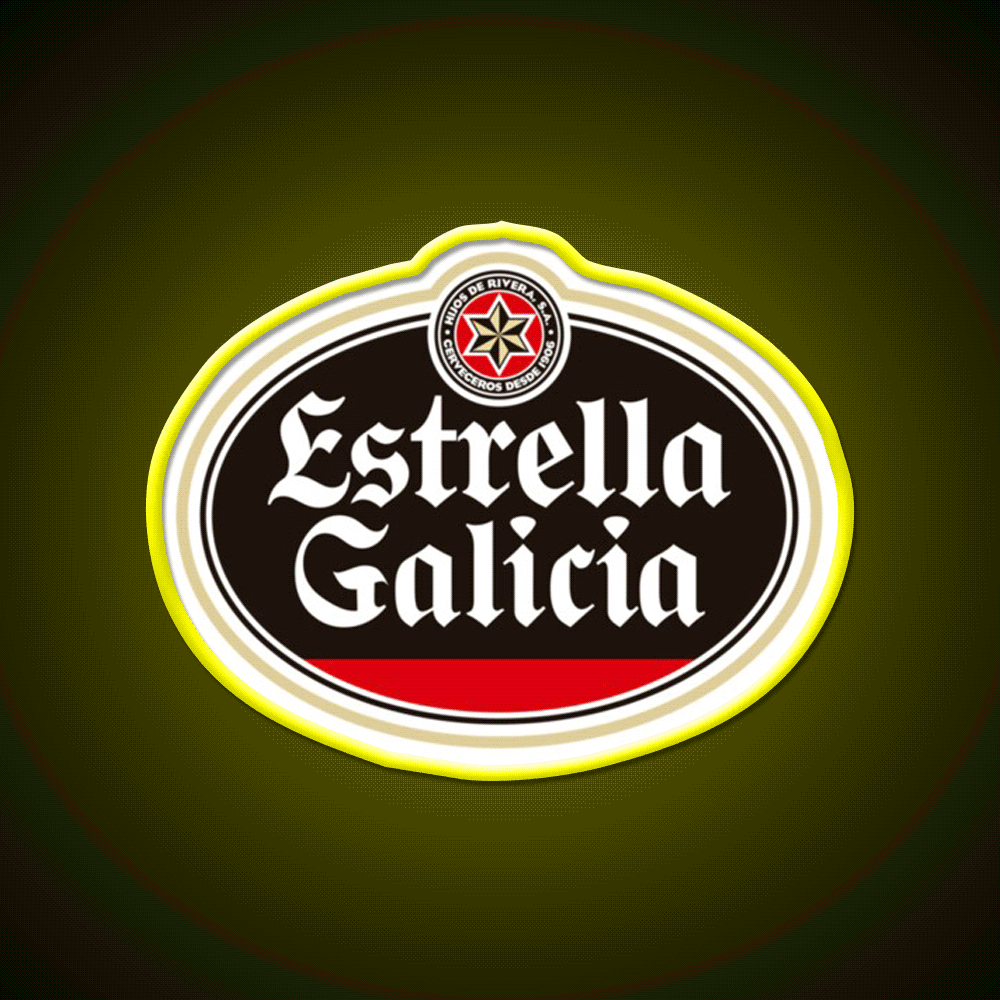 Estrella Galicia Beer Spain Beer Bar Decor Led Neon Sign Rgb Color - Custom LED neon sign front view