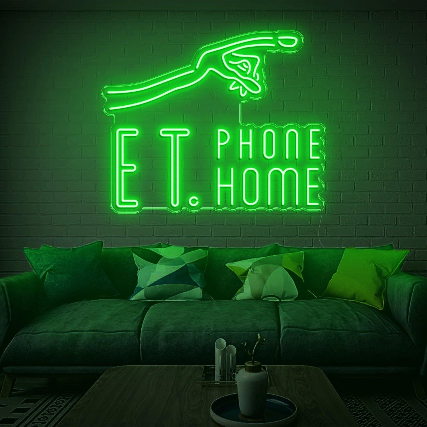 Et Phone Home Warm Yellow Led Neon Sign For Living Room Decor | Shineneon