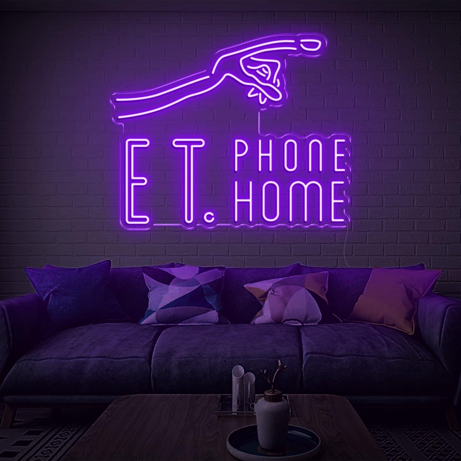 Et Phone Home Warm Yellow Led Neon Sign For Living Room Decor | Shineneon