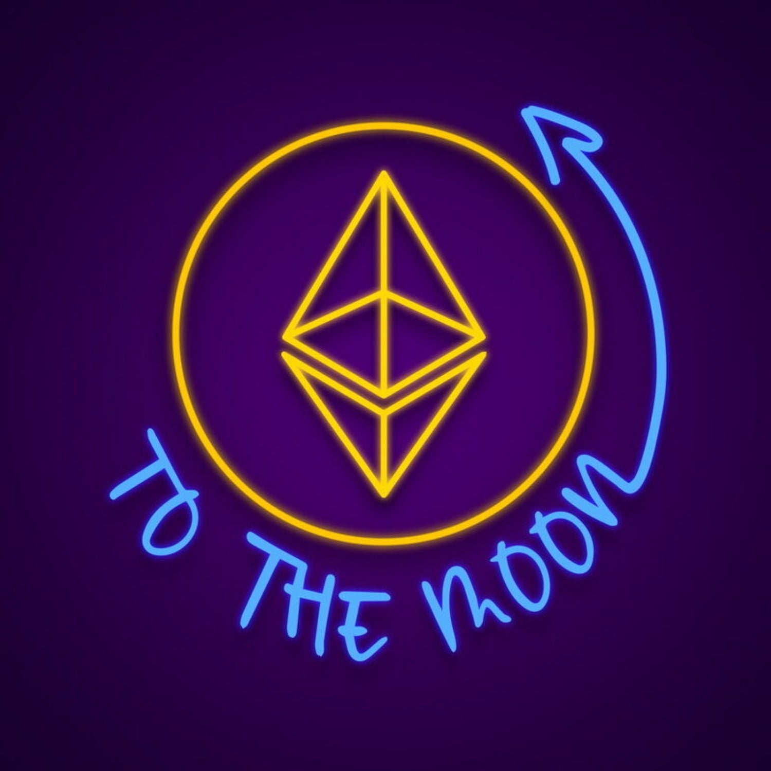 Ethereum To The Moon Sign Neon Sign | Shineneon