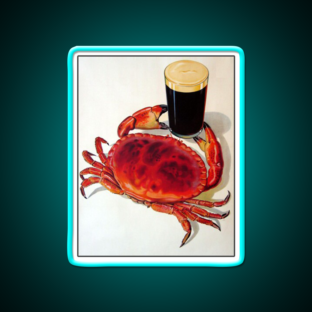 Even Crabs Love Guinness Beer Bar Decor Led Neon Sign Rgb Color - Size and dimension reference