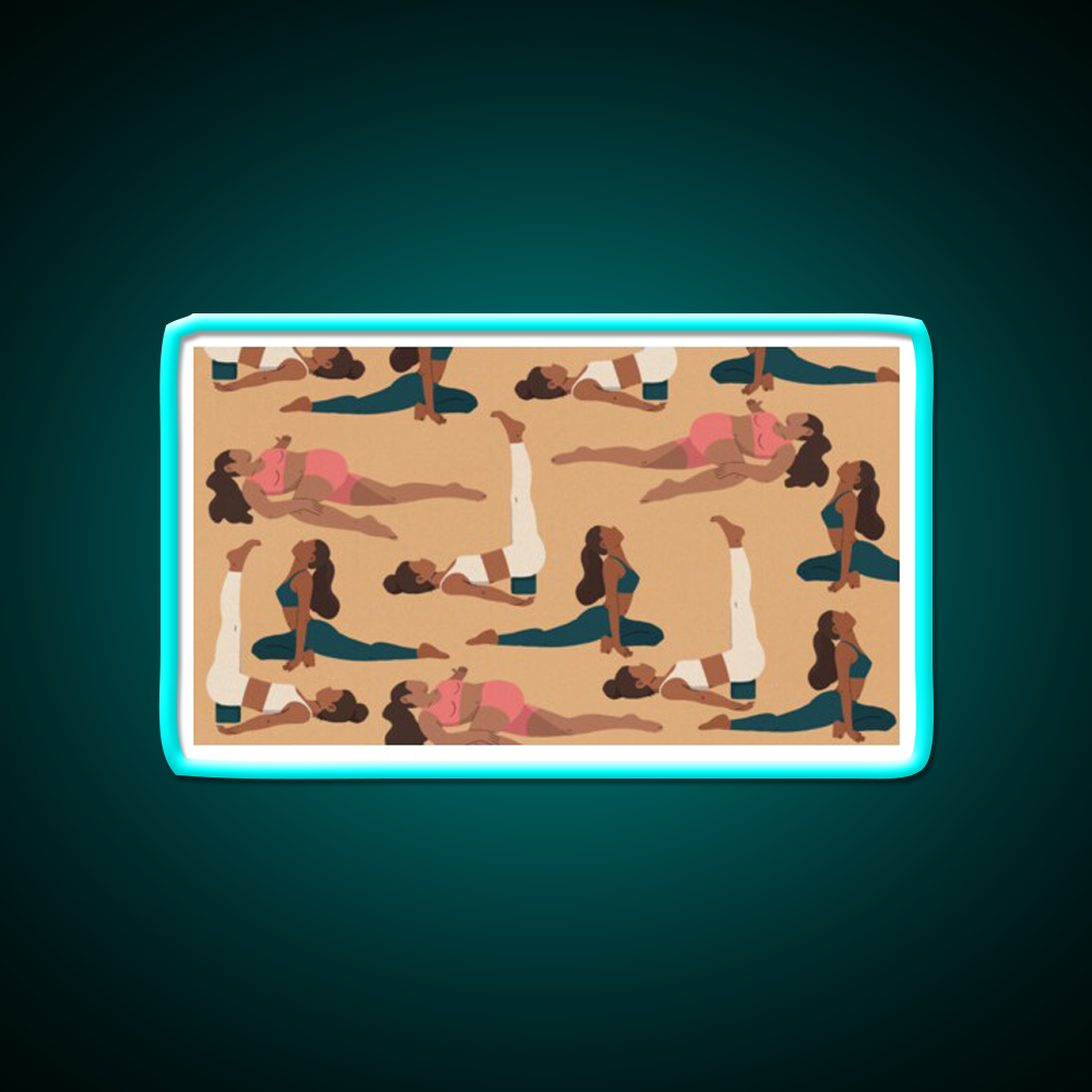 Evening Poses Yoga Led Neon Sign For Wellness Space Rgb Color