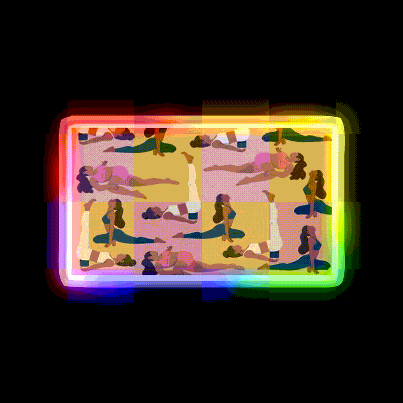Evening Poses Yoga Led Neon Sign For Wellness Space Rgb Color