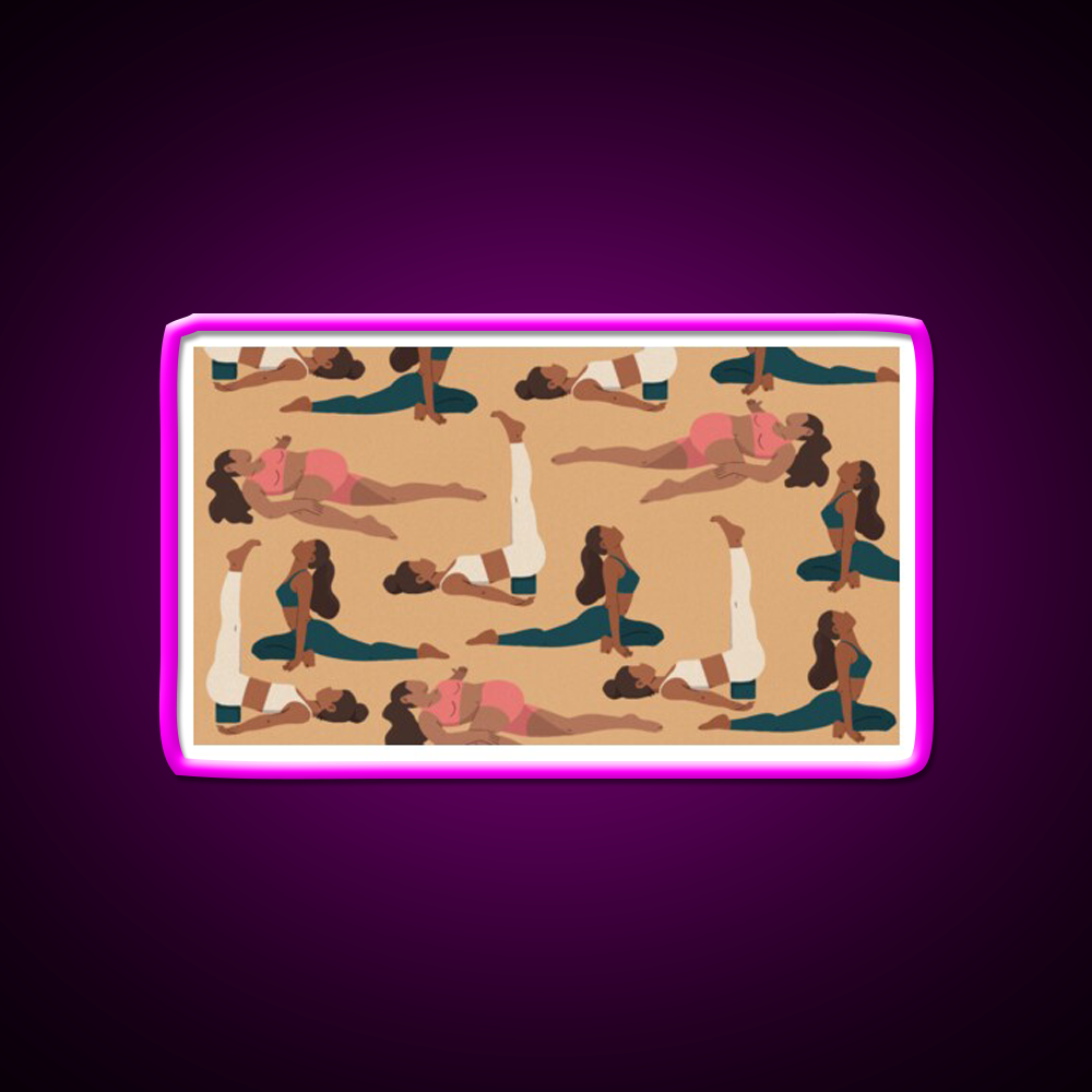 Evening Poses Yoga Led Neon Sign For Wellness Space Rgb Color