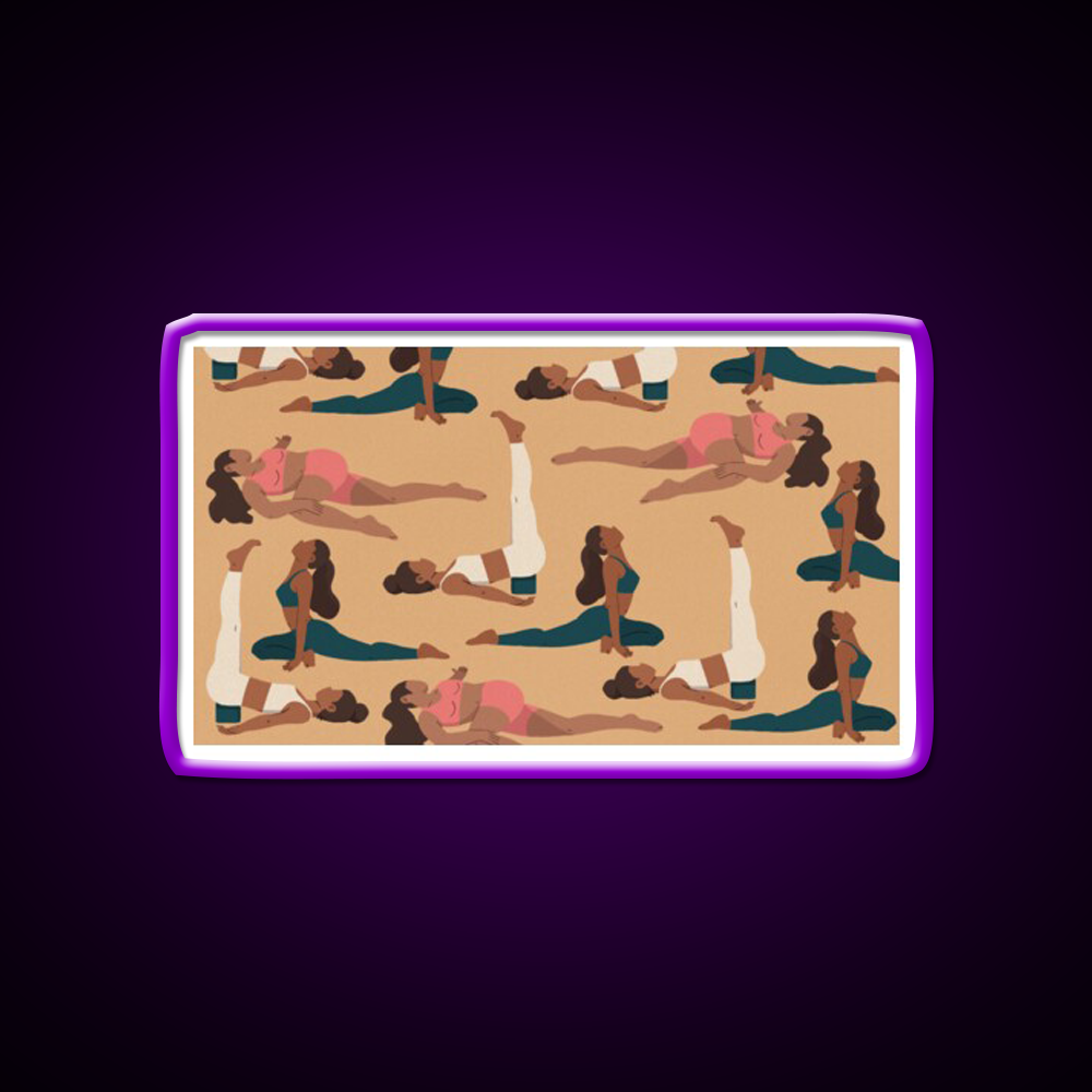 Evening Poses Yoga Led Neon Sign For Wellness Space Rgb Color