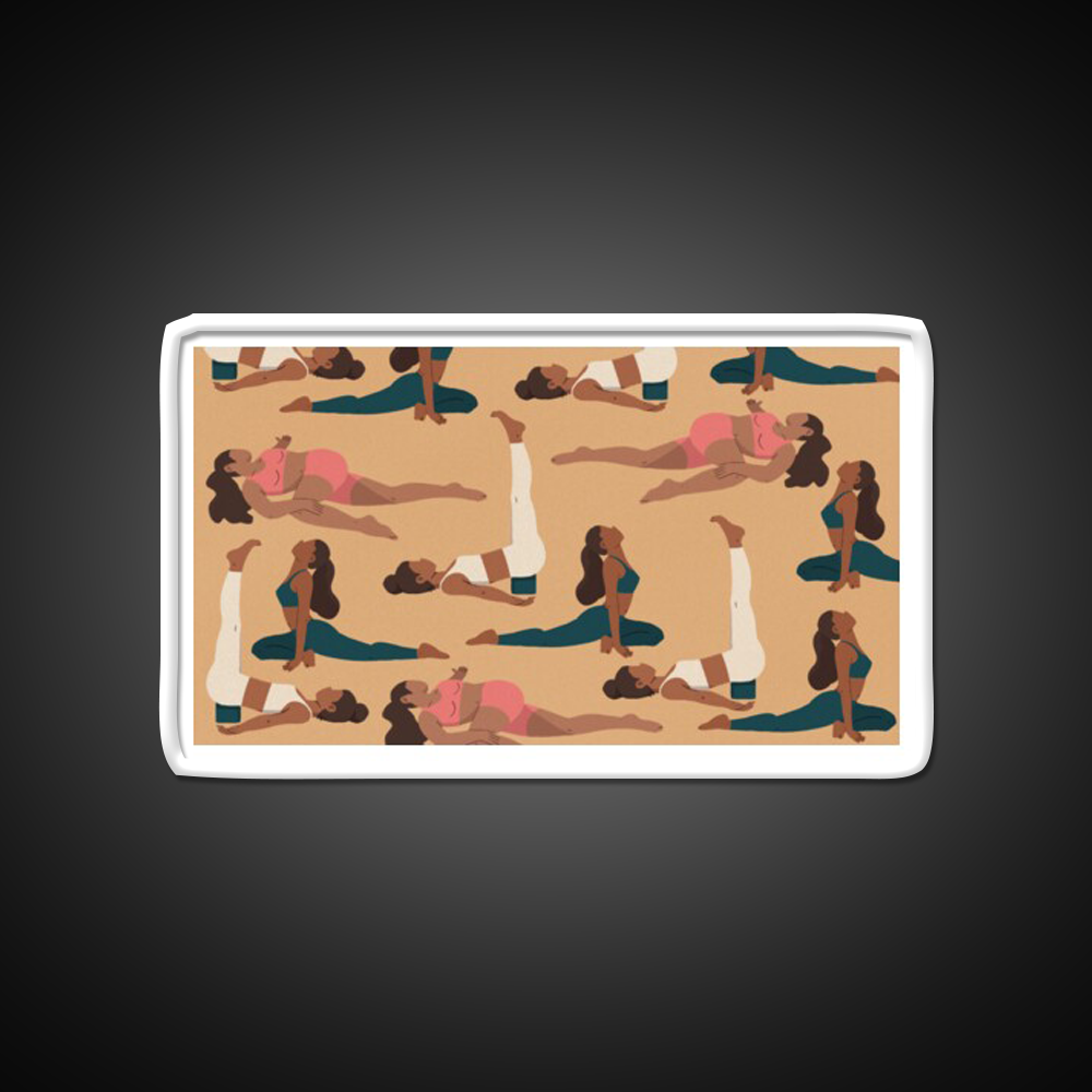 Evening Poses Yoga Led Neon Sign For Wellness Space Rgb Color