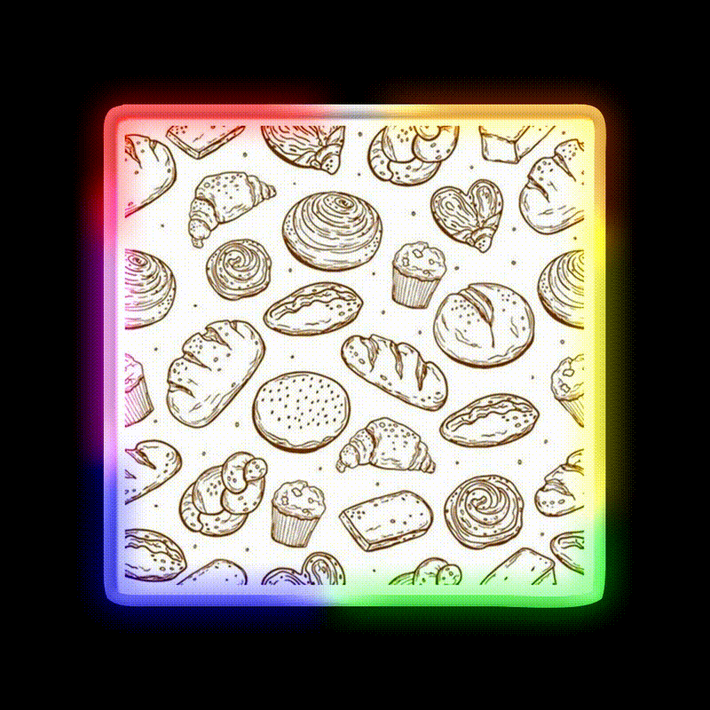 Every Bread Snack Food Led Neon Sign Rgb Color - LED neon sign close-up detail