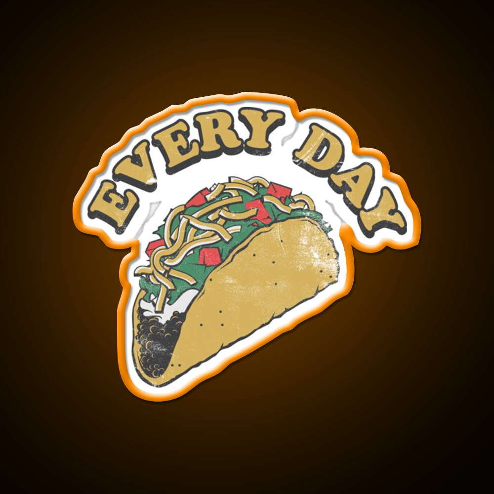 Every Day Is Taco Tuesday Taco Led Neon Sign Mexican Food Sign Rgb Color - Shineneon