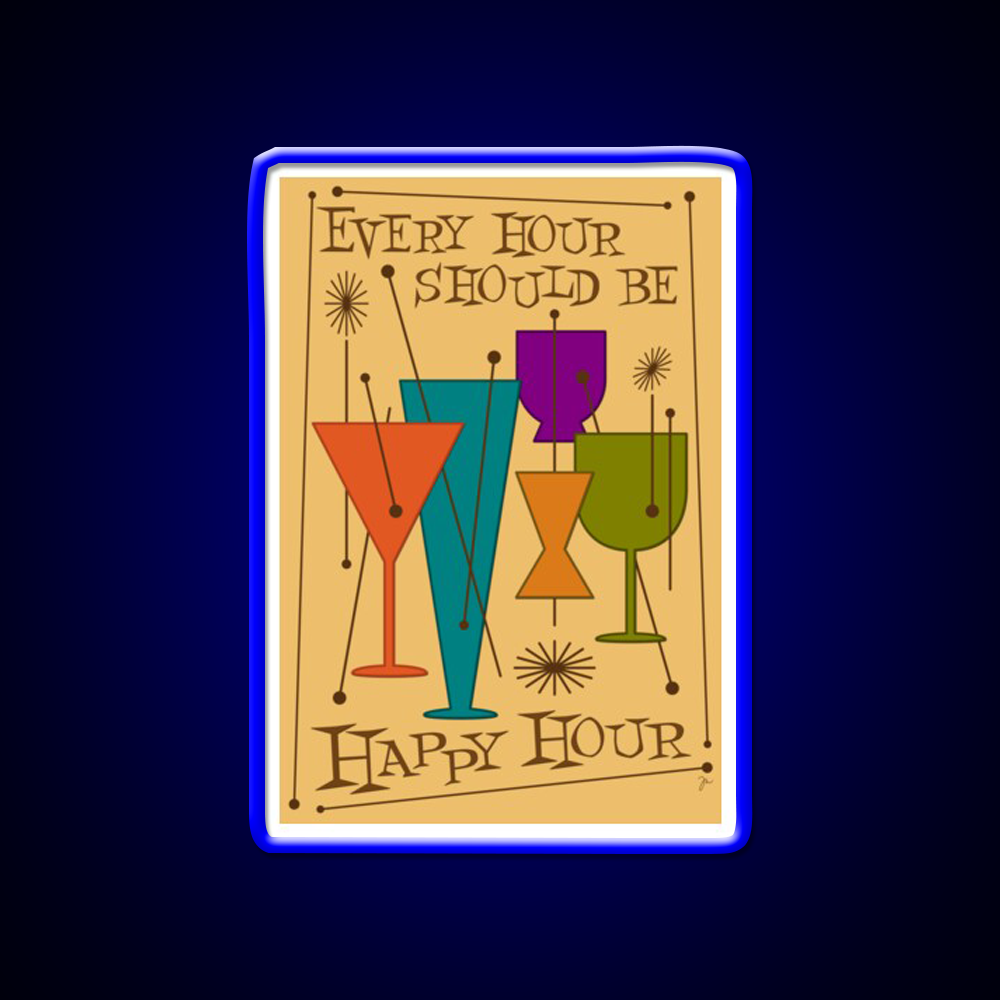 Every Hour Should Be Happy Hour Cocktail Bar Decor Led Neon Sign Rgb Color - LED neon sign view 5