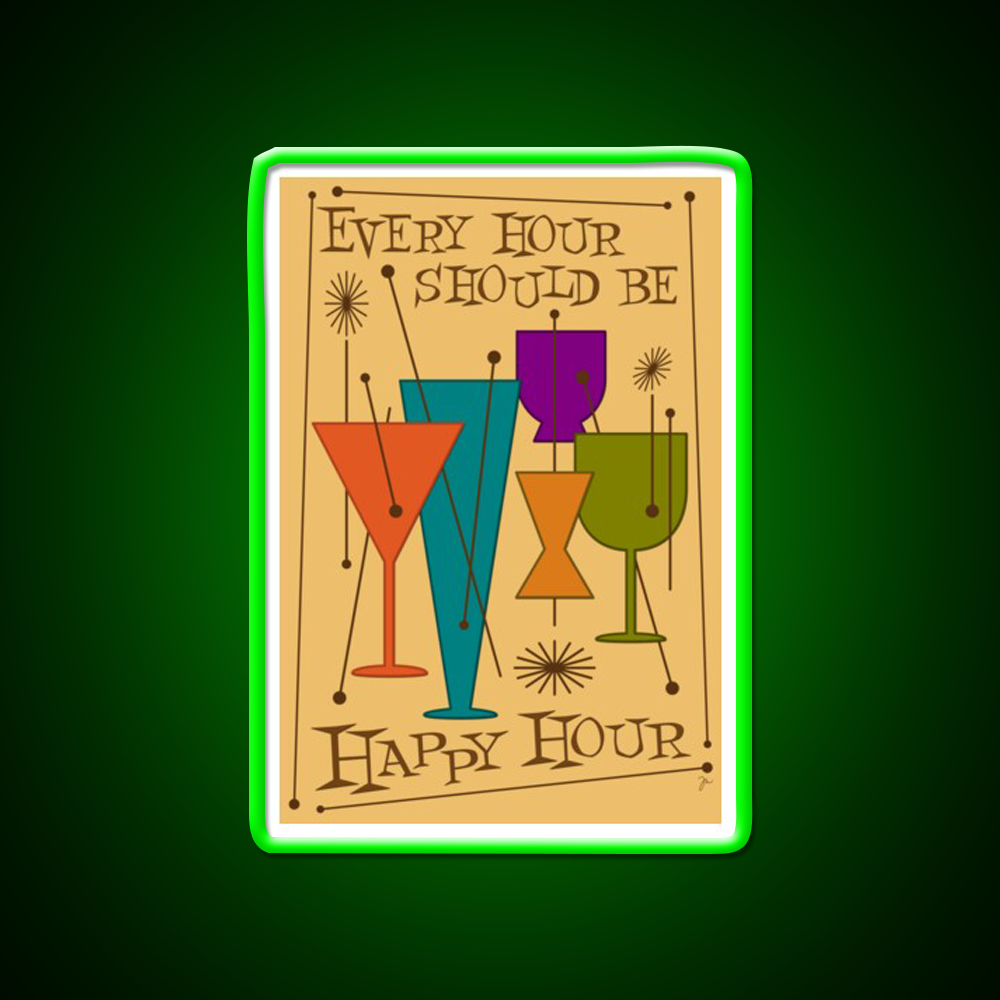 Every Hour Should Be Happy Hour Cocktail Bar Decor Led Neon Sign Rgb Color - LED neon sign view 8