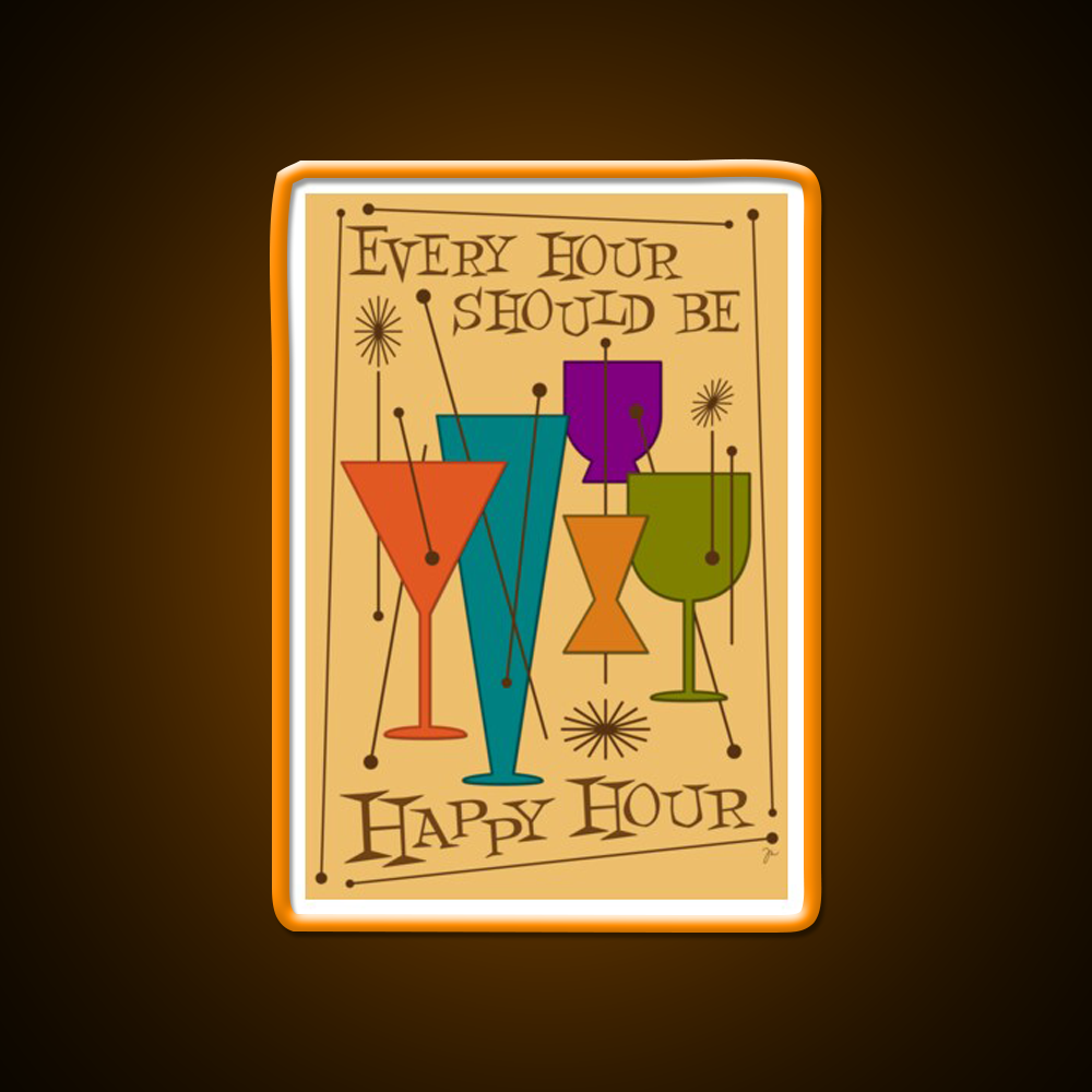 Every Hour Should Be Happy Hour Cocktail Bar Decor Led Neon Sign Rgb Color - LED neon sign view 6
