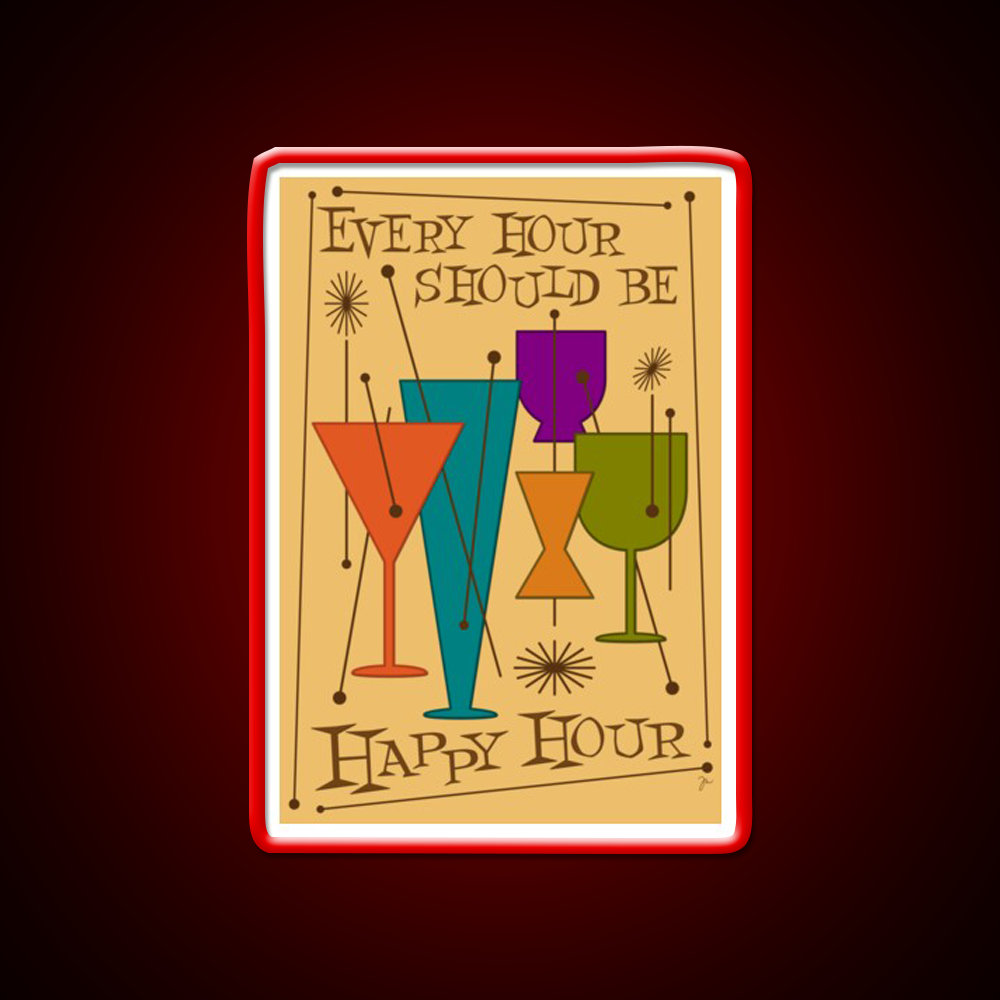 Every Hour Should Be Happy Hour Cocktail Bar Decor Led Neon Sign Rgb Color - LED neon sign view 10
