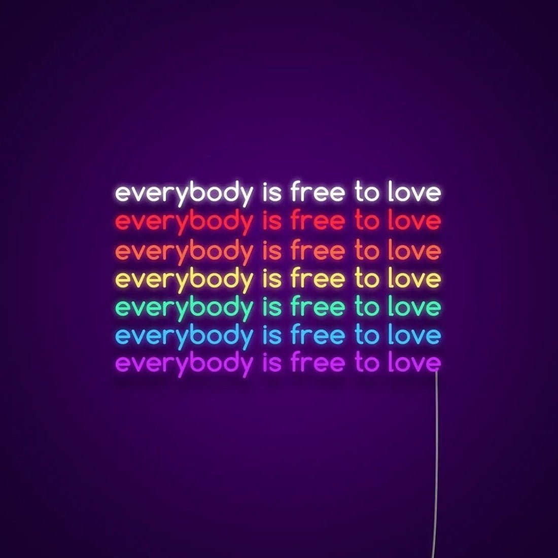 Everybody Free To Love Rainbow Led Sign Business Neon Sign - Shineneon