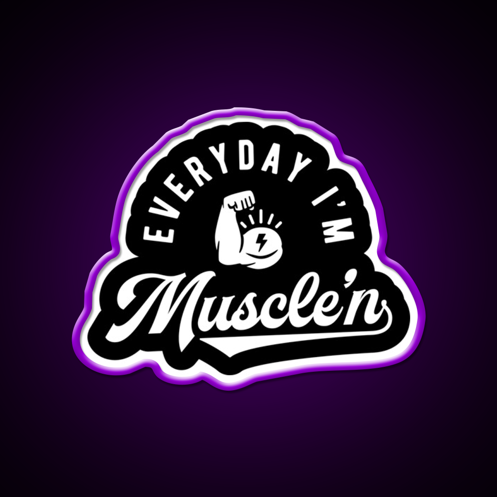 Everyday Im Musclen Gym Fitness Led Neon Sign Rgb Color - LED neon sign view 9