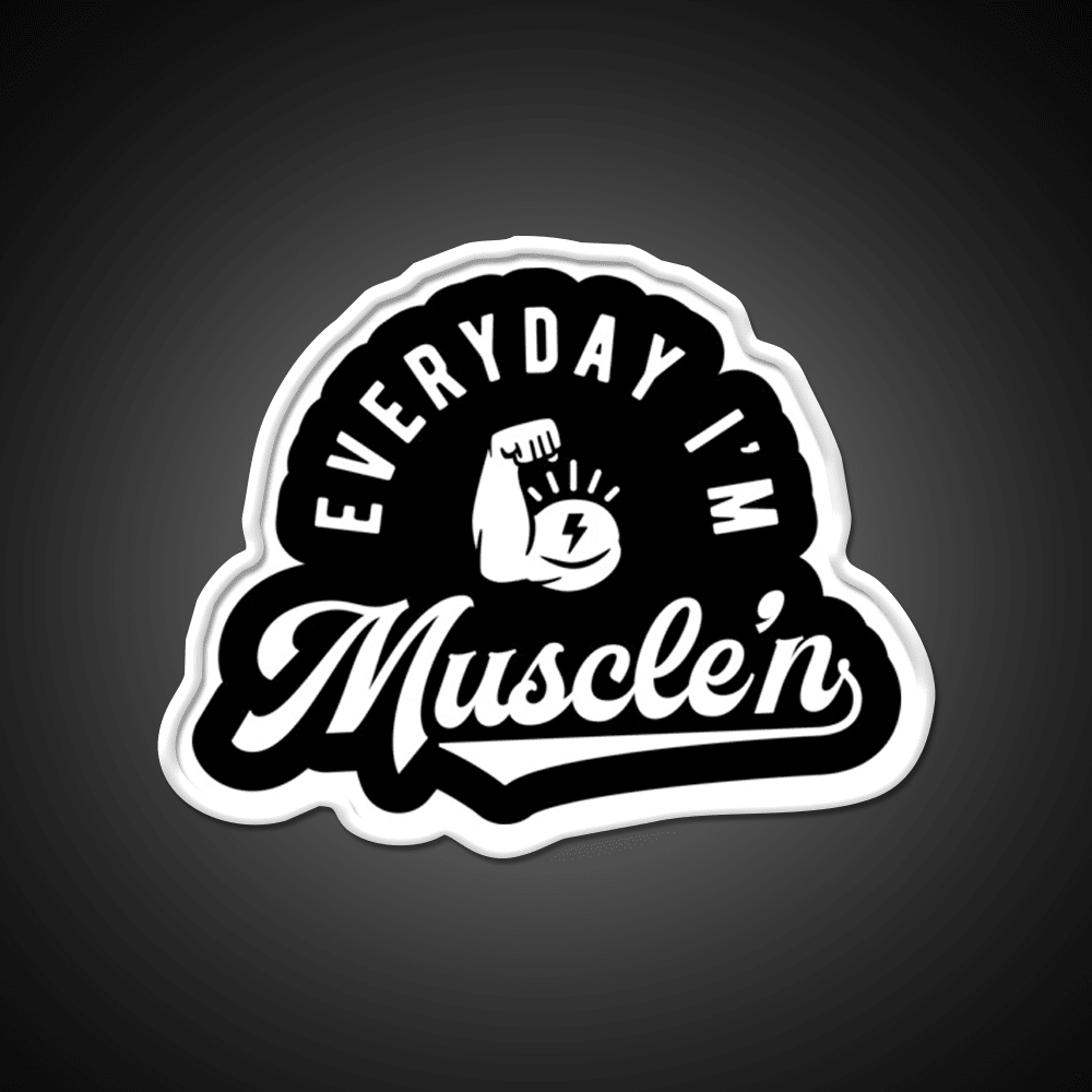 Everyday Im Musclen Gym Fitness Led Neon Sign Rgb Color - Shineneon