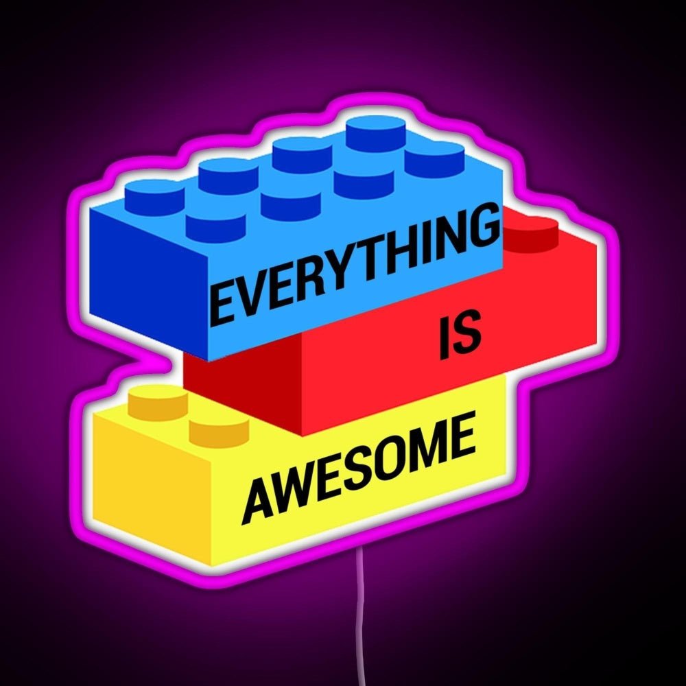 Everything Is Awesome Rgb Led Neon Sign Pop Wall Art - Shineneon