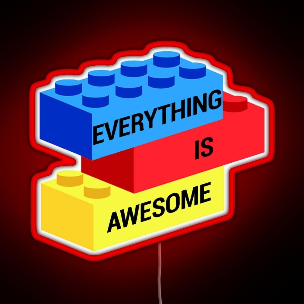 Everything Is Awesome Rgb Led Neon Sign Pop Wall Art - Shineneon
