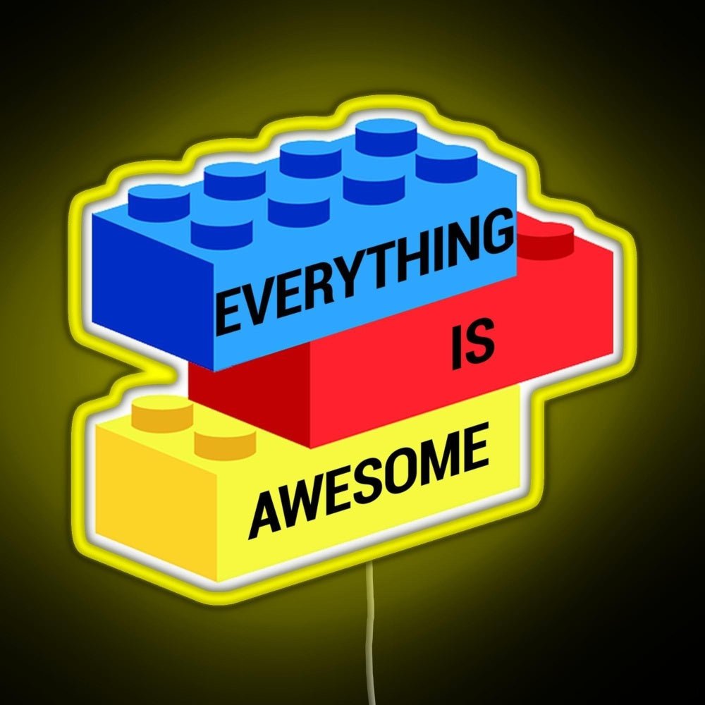 Everything Is Awesome Rgb Led Neon Sign Pop Wall Art - Shineneon