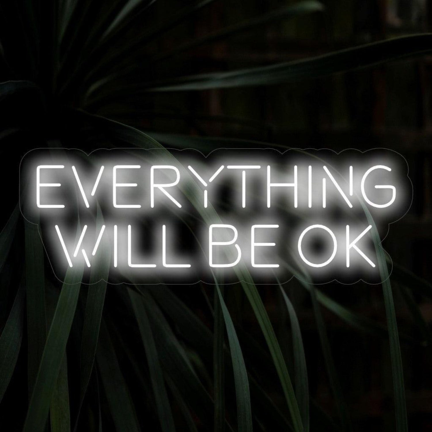 Everything Will Be Ok White Led Neon Sign For Modern Home Decor | Shineneon