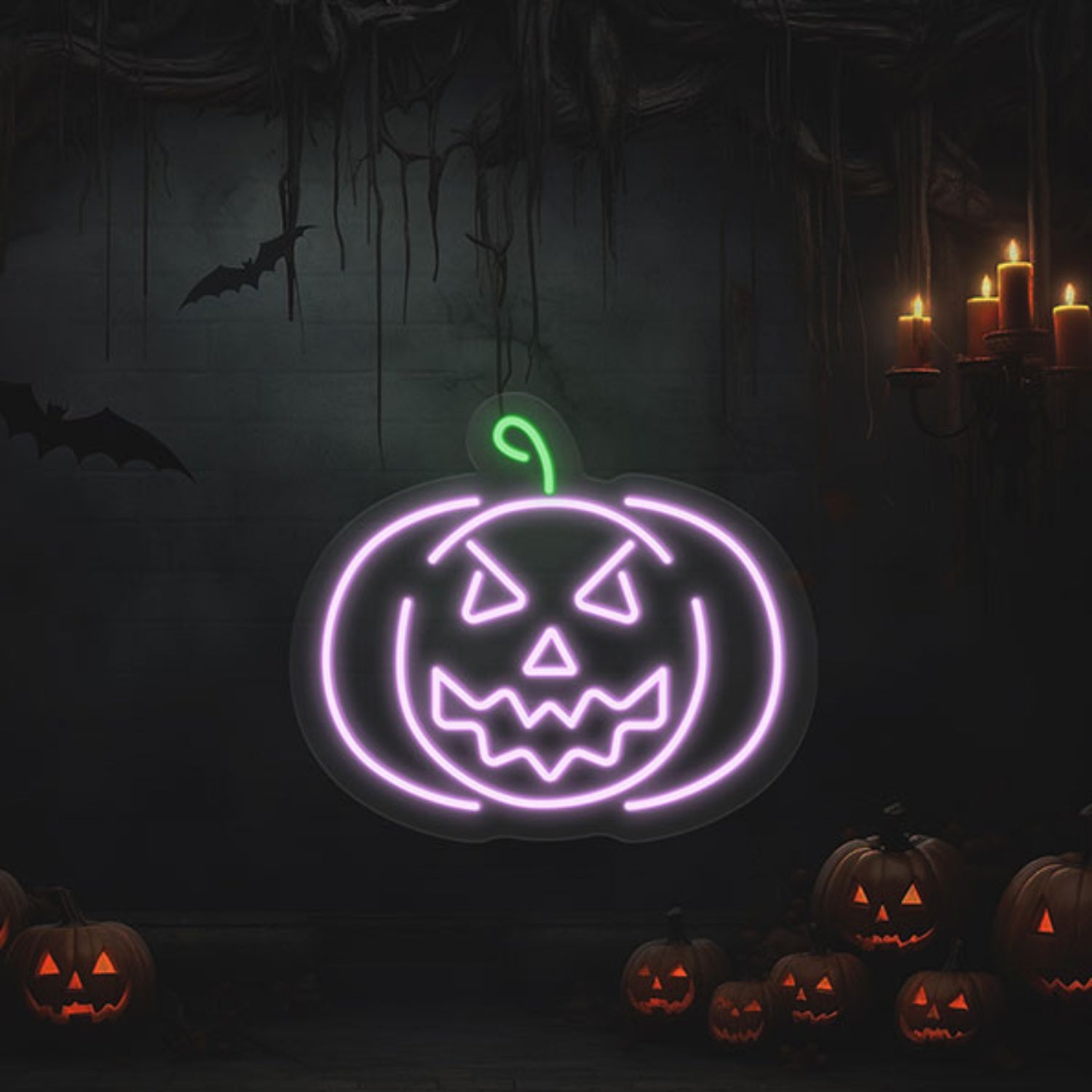 Evil Halloween Pumpkin Neon Sign Wall Art Decor | Shineneon