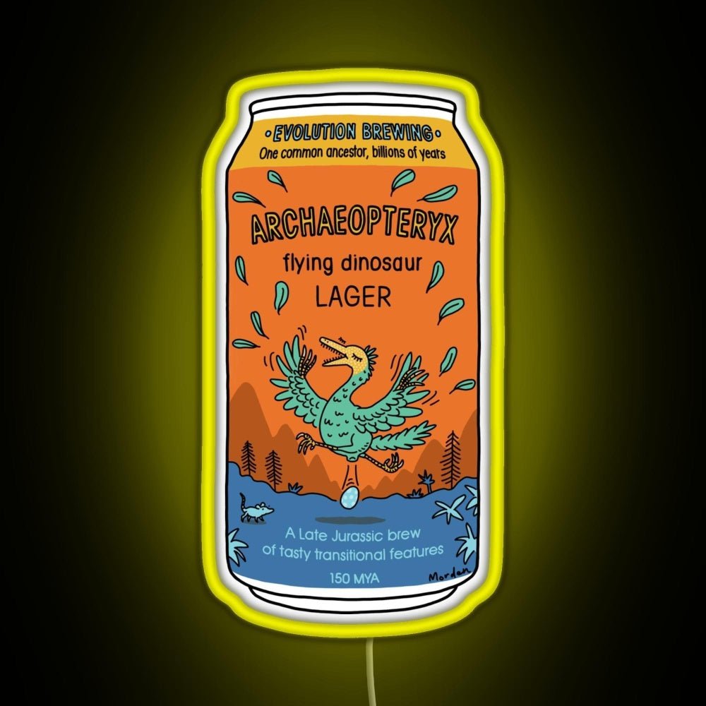 Evolution Brewing Archaeopteryx Flying Dinosaur Rgb Neon Sign - Shineneon