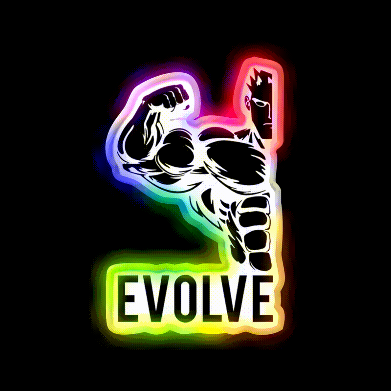 Evolve Fitness Running Muscle Bodybuilding Gym Fitness Led Neon Sign Rgb Color - LED neon sign close-up detail