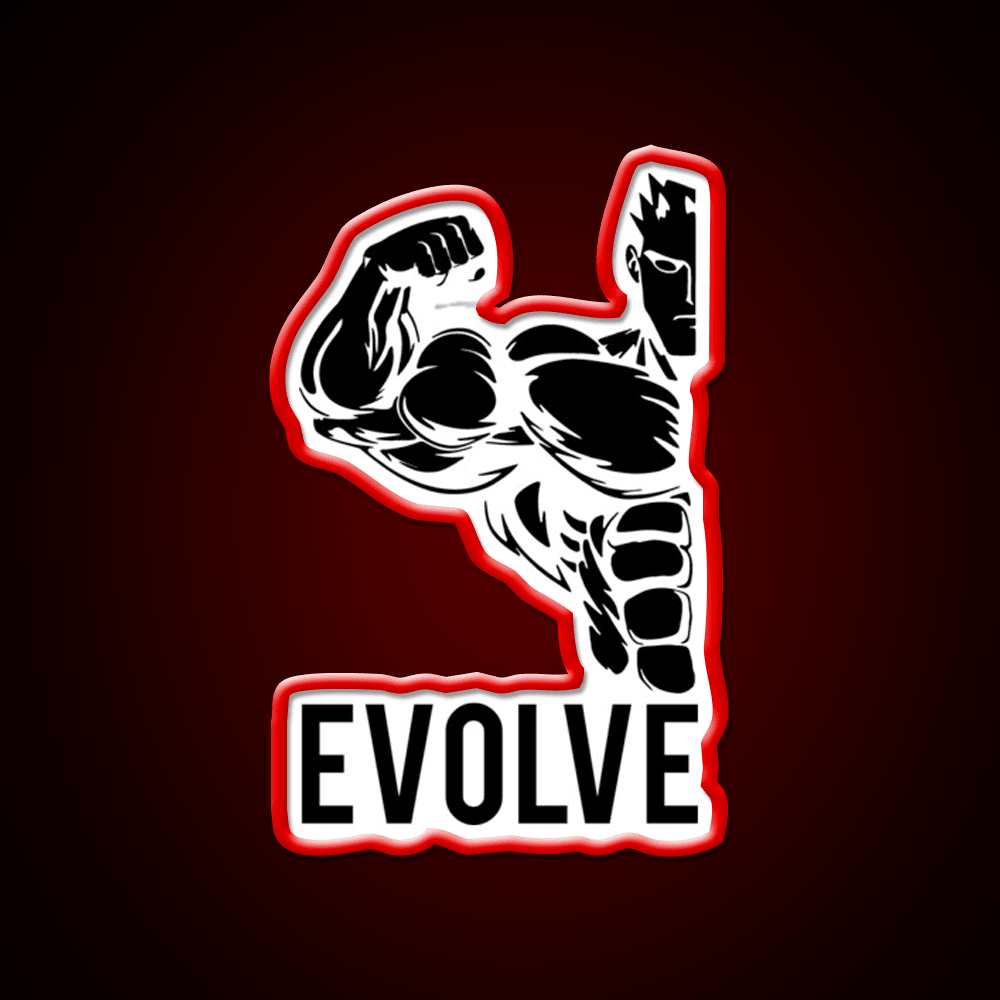 Evolve Fitness Running Muscle Bodybuilding Gym Fitness Led Neon Sign Rgb Color - Shineneon