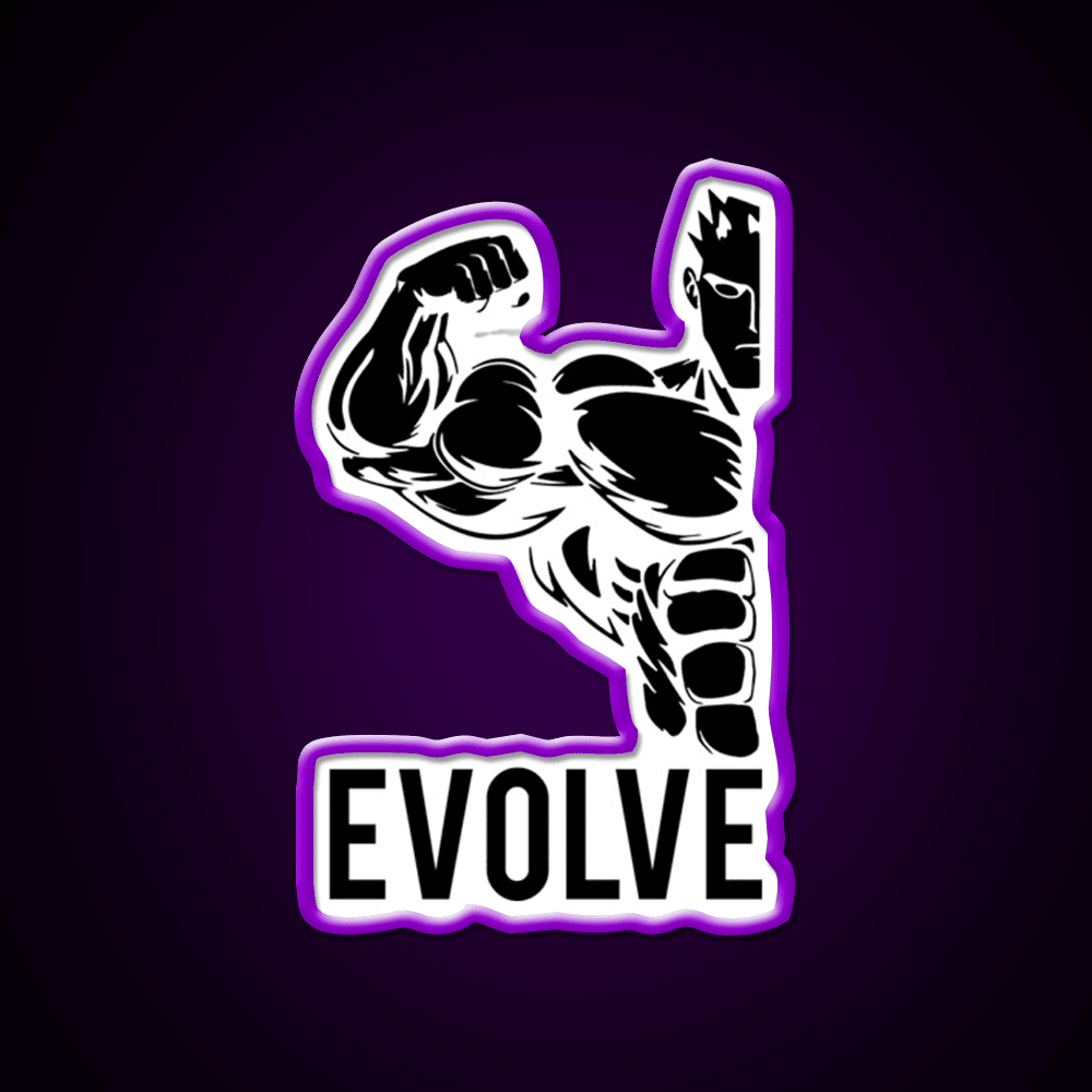 Evolve Fitness Running Muscle Bodybuilding Gym Fitness Led Neon Sign Rgb Color - Shineneon