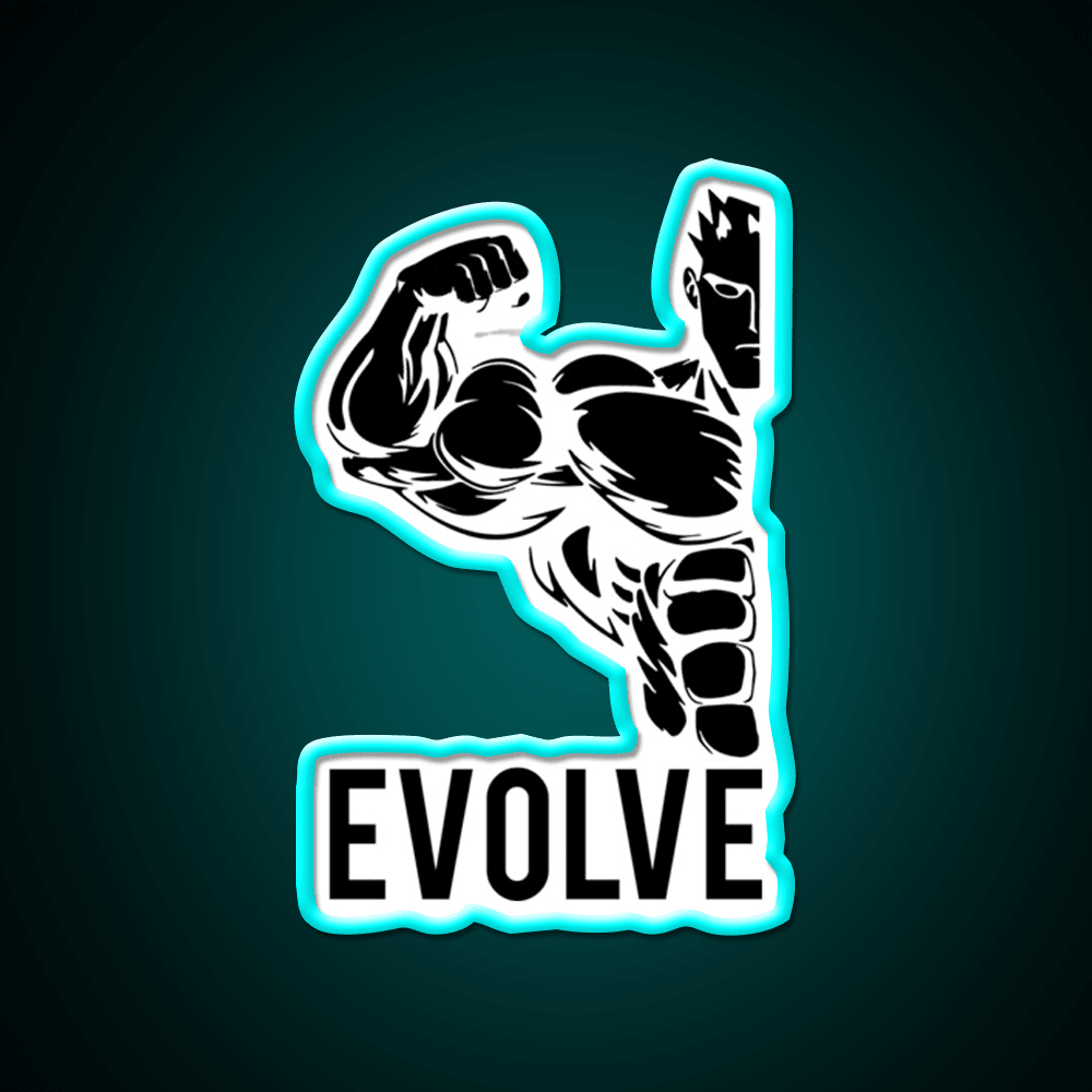 Evolve Fitness Running Muscle Bodybuilding Gym Fitness Led Neon Sign Rgb Color - Shineneon