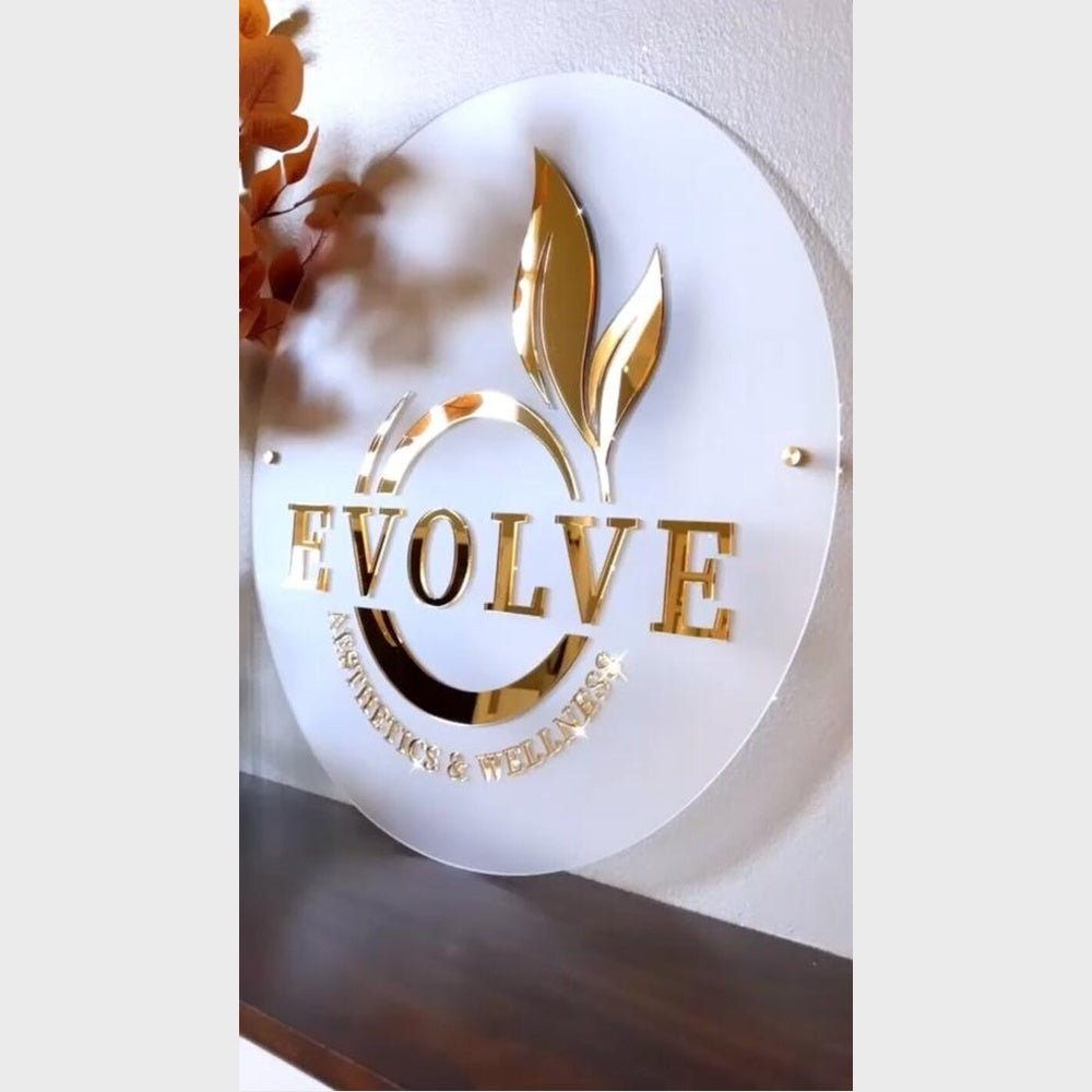 Evolve Wellness Acrylic Business Logo Sign - Shineneon