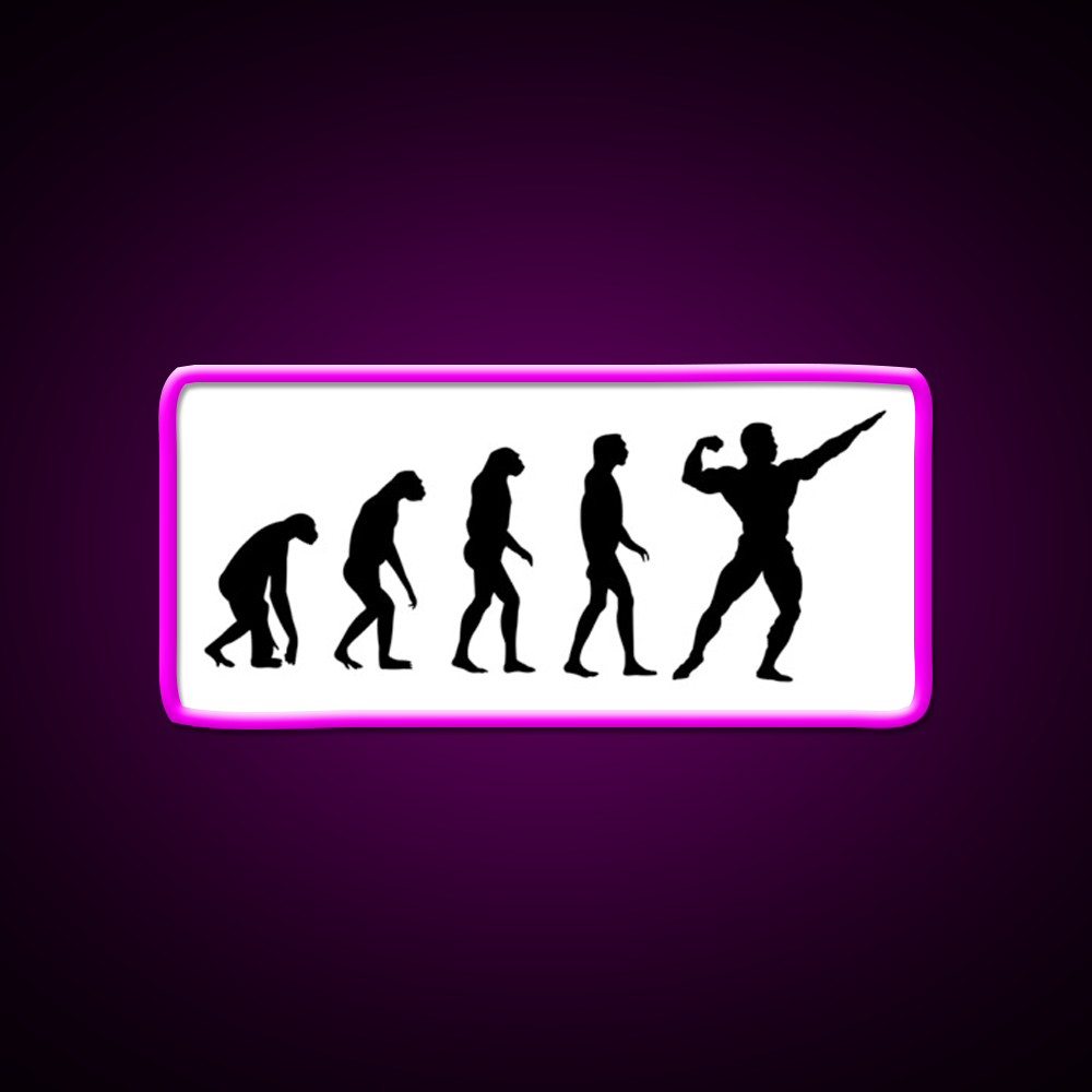 Evolved To Bodybuilding Gym Fitness Led Neon Sign Rgb Color - Neon sign mounted on wall in room