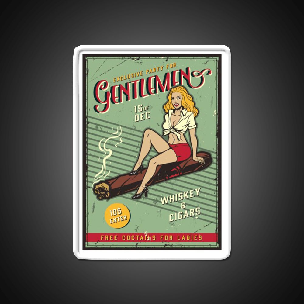 Exclusive Party For Gentlemen Vintage Whiskey Drink Bar Led Neon Sign Rgb Color - Shineneon