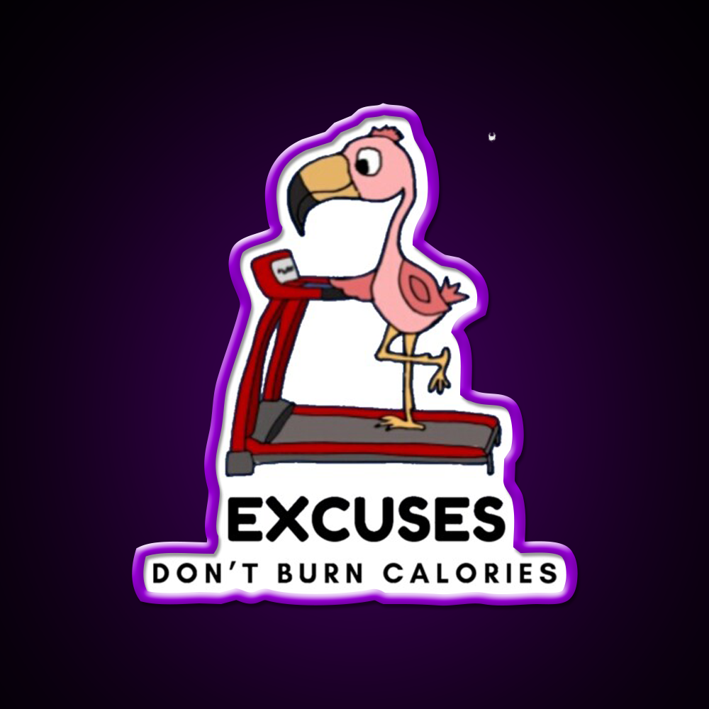 Excuses Dont Burn Calories Gym Fitness Led Neon Sign Rgb Color - LED neon sign view 9