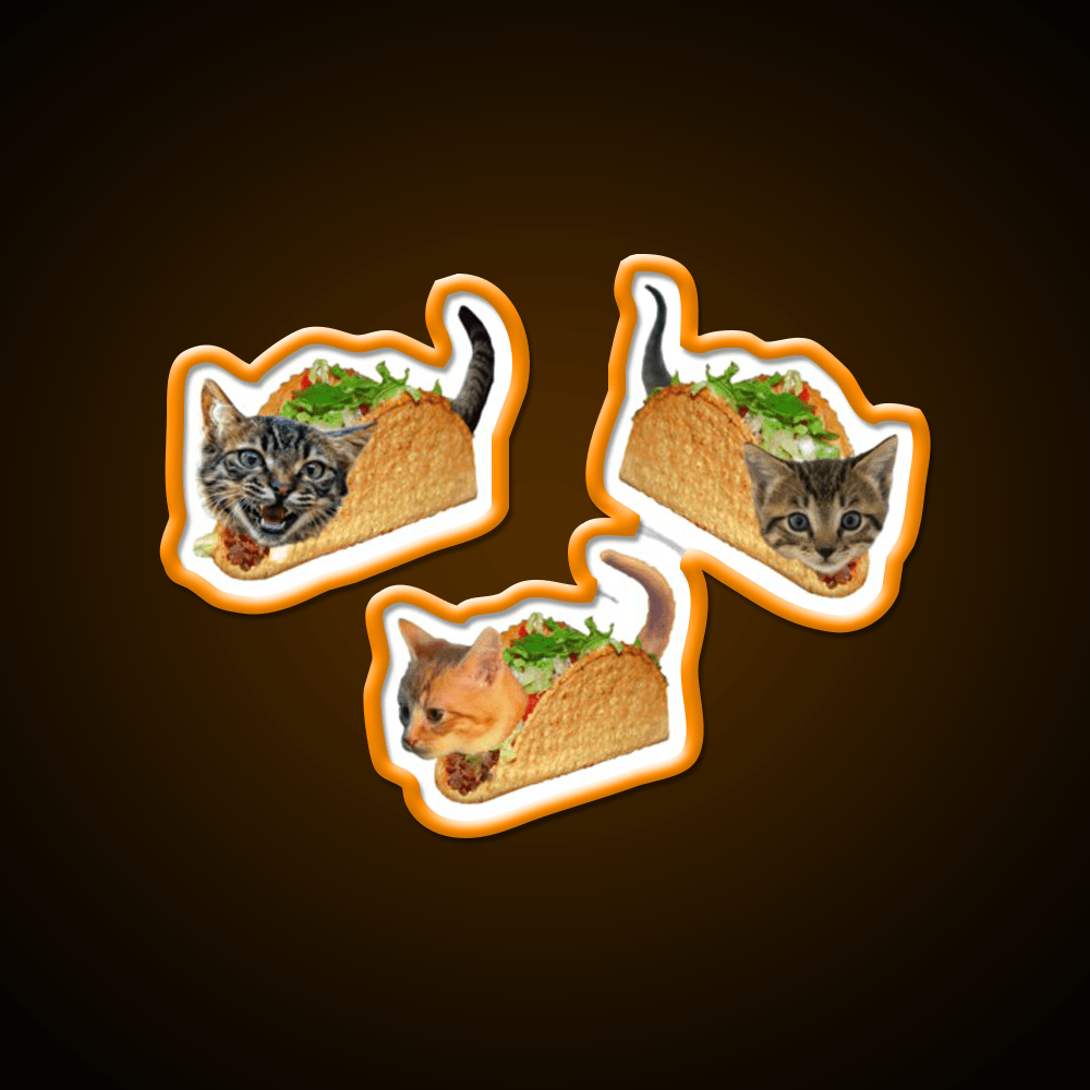Exploding Taco Cats Taco Led Neon Sign Mexican Food Sign Rgb Color - Shineneon