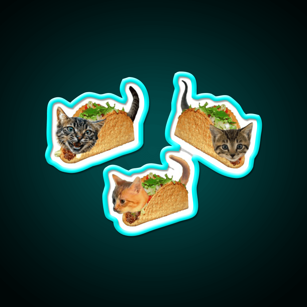 Exploding Taco Cats Taco Led Neon Sign Mexican Food Sign Rgb Color - Shineneon
