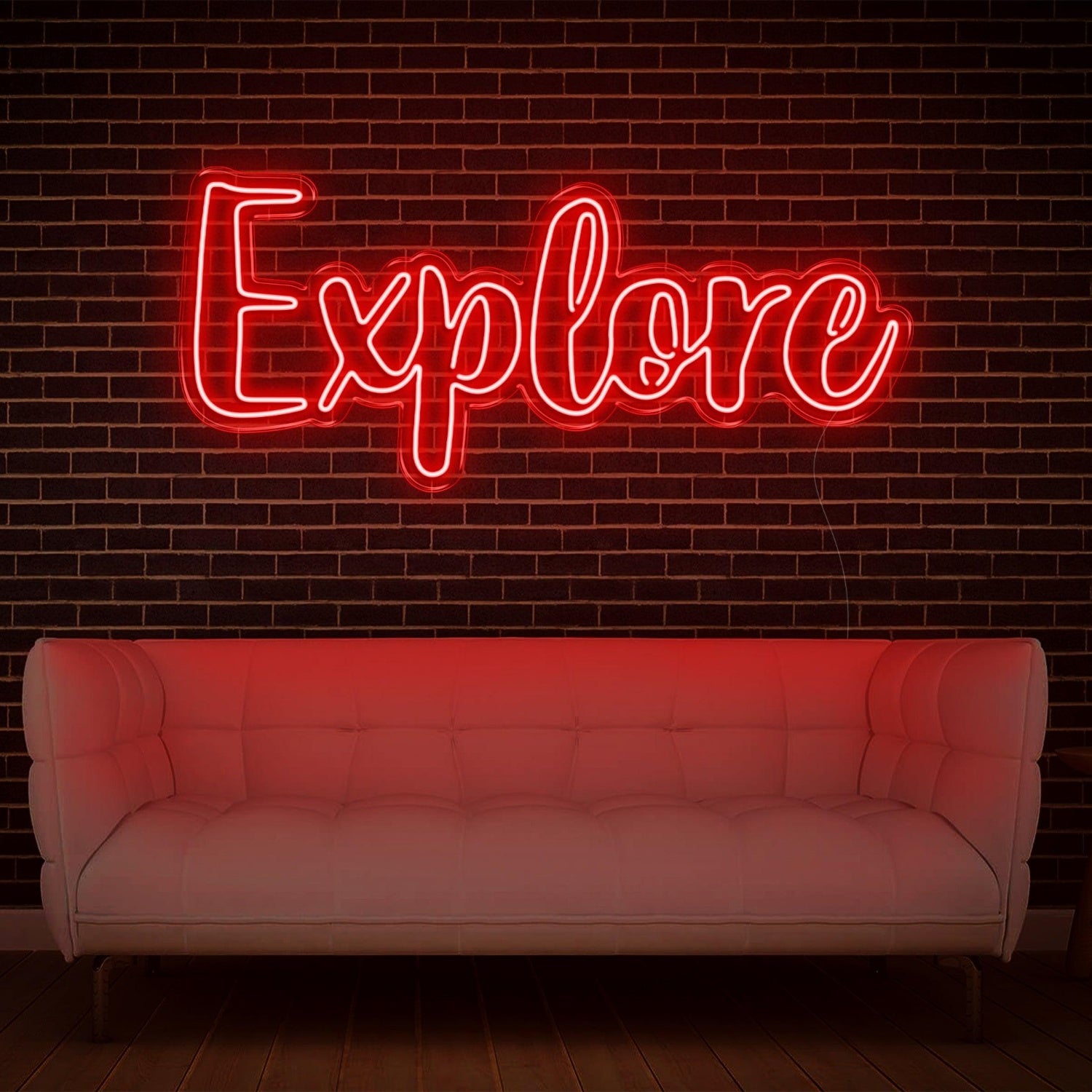 Explore White Modern Script Led Neon Sign For Stylish Home Studio Decor | Shineneon