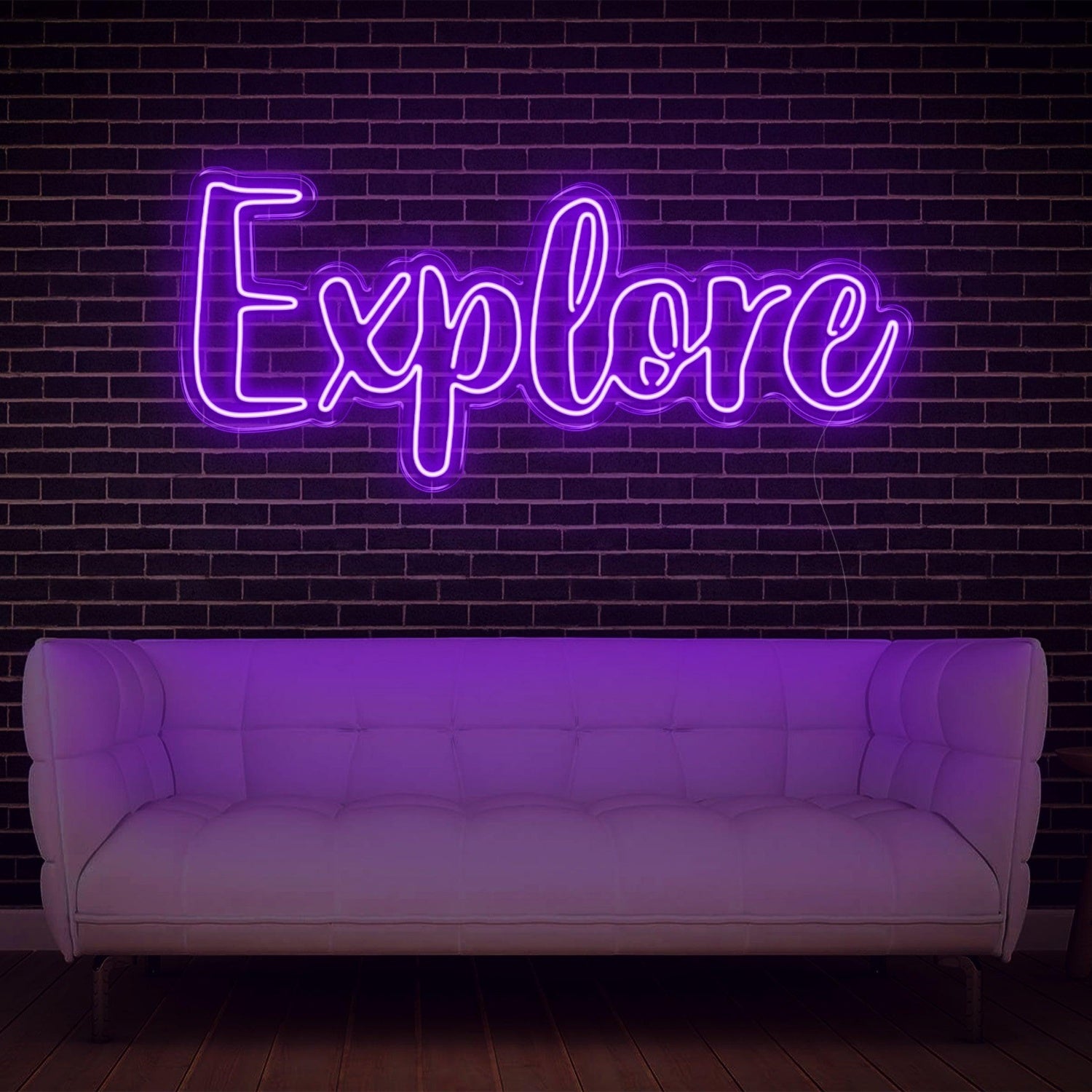 Explore White Modern Script Led Neon Sign For Stylish Home Studio Decor | Shineneon