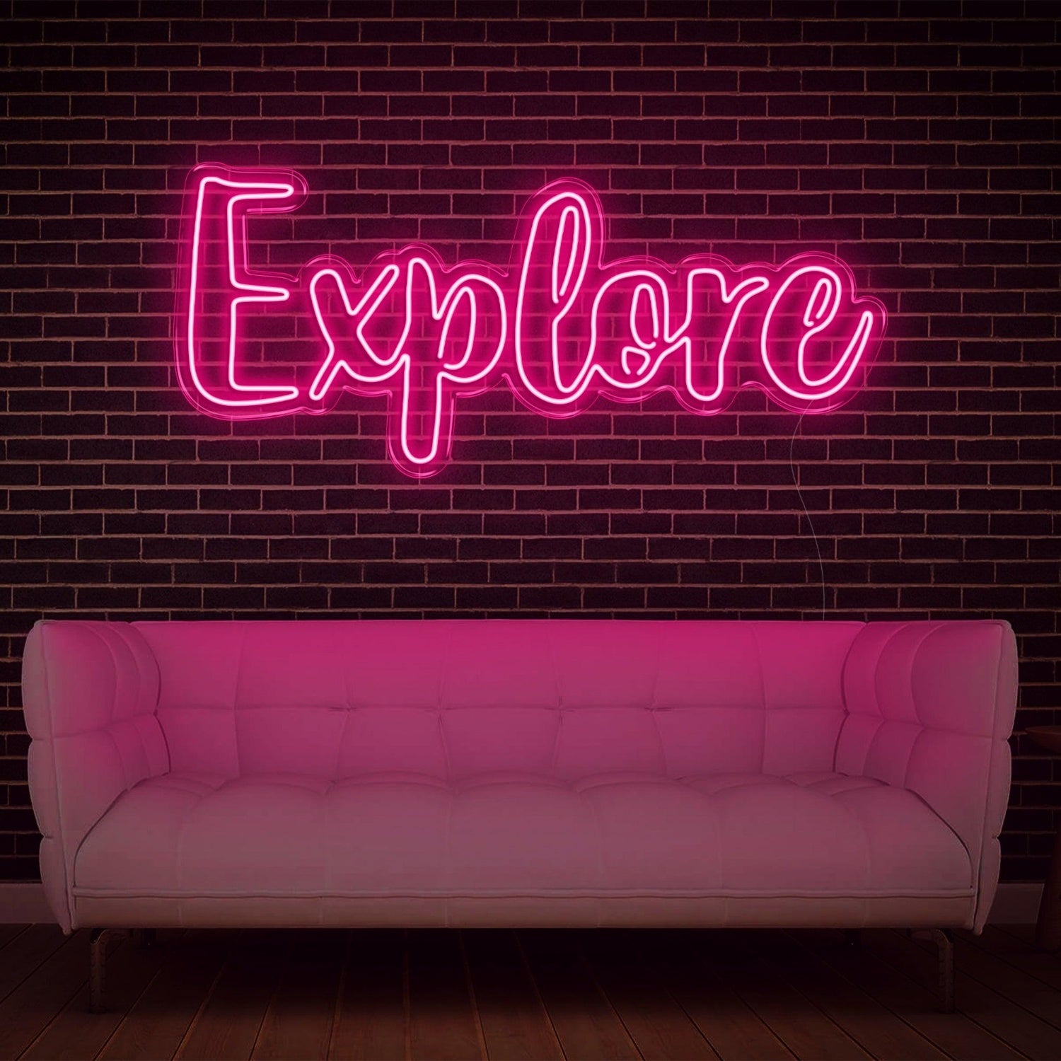 Explore White Modern Script Led Neon Sign For Stylish Home Studio Decor | Shineneon