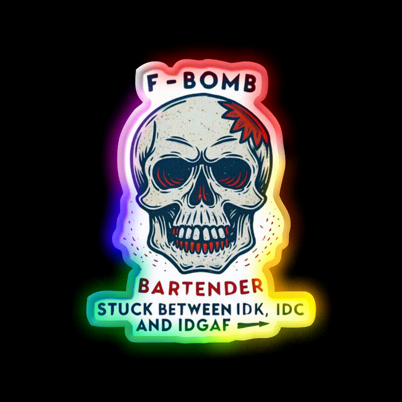 Express Your Bartender Personality Man Cave Bar Led Neon Sign Rgb Color