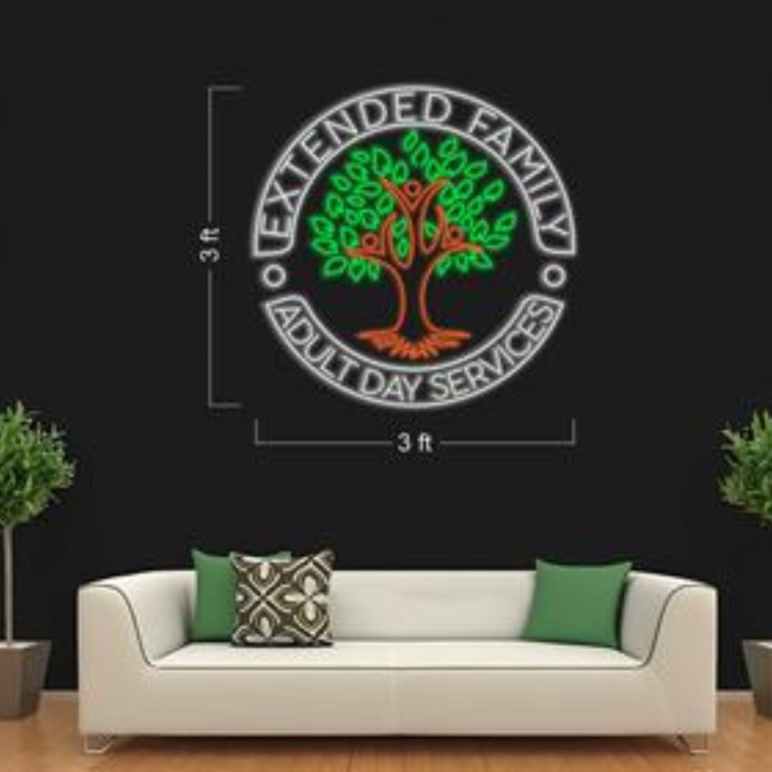 Extended Family Tree And Adult Day Led Neon Sign For Home Office Decor | Shineneon