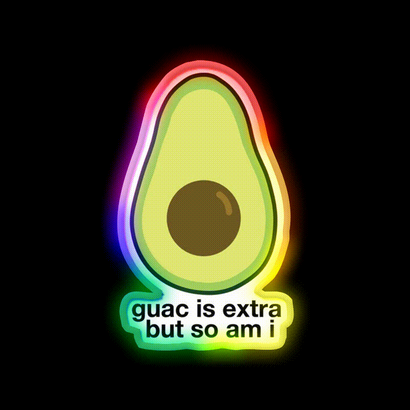 Extra Avocado Fast Food Led Neon Sign For Burger Place Rgb Color - LED neon sign close-up detail