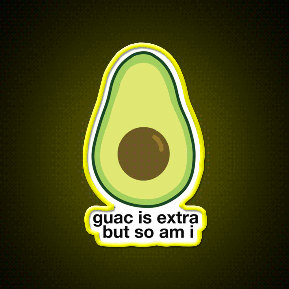 Extra Avocado Fast Food Led Neon Sign For Burger Place Rgb Color - Custom LED neon sign front view