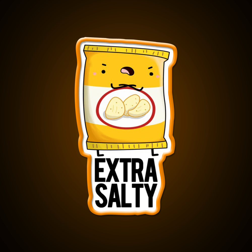 Extra Salty Funny Salty Snack Puns Snack Food Led Neon Sign Rgb Color - Shineneon
