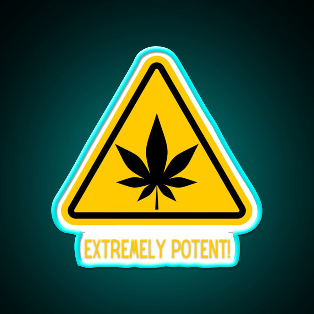 Extremely Potent Warning Canna Culture Green Leaf Led Neon Sign Rgb Color - Size and dimension reference