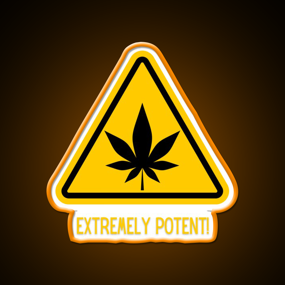 Extremely Potent Warning Canna Culture Green Leaf Led Neon Sign Rgb Color - LED neon sign view 6