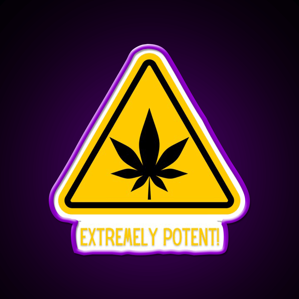 Extremely Potent Warning Canna Culture Green Leaf Led Neon Sign Rgb Color - Shineneon