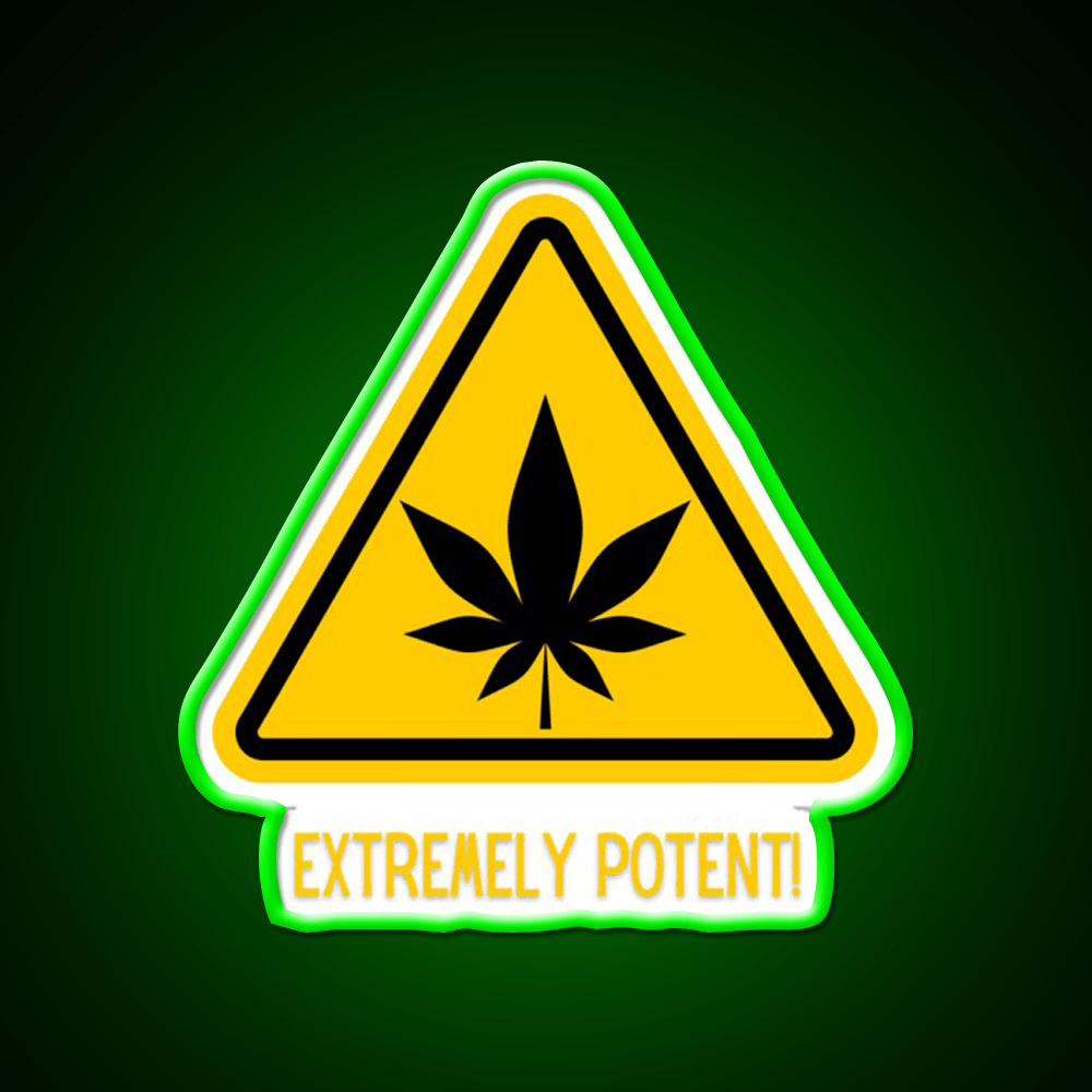 Extremely Potent Warning Canna Culture Green Leaf Led Neon Sign Rgb Color - Shineneon