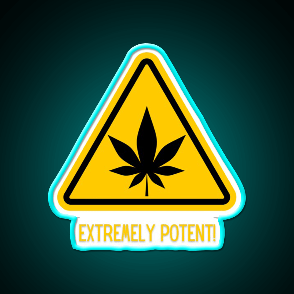 Extremely Potent Warning Canna Culture Green Leaf Led Neon Sign Rgb Color - Shineneon