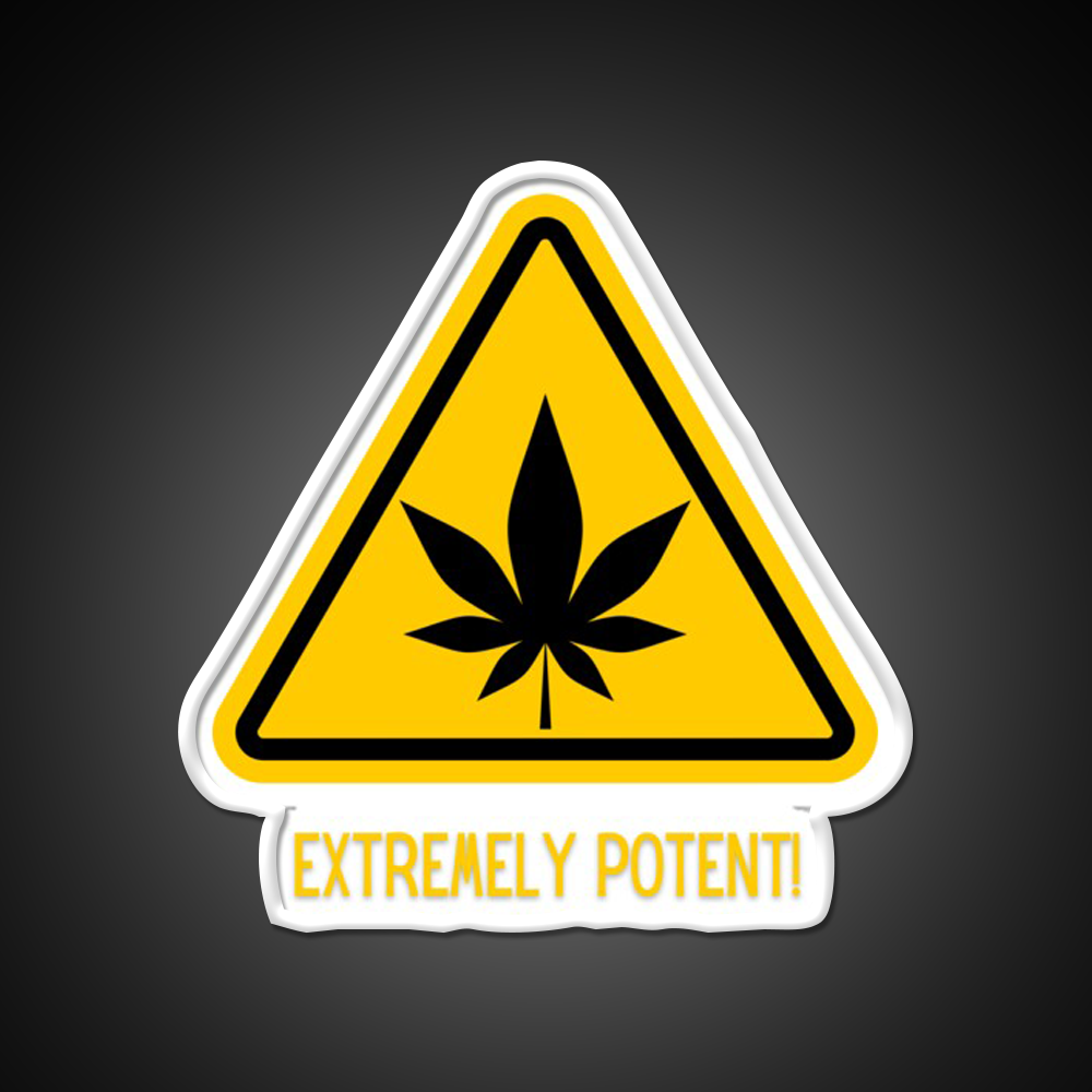 Extremely Potent Warning Canna Culture Green Leaf Led Neon Sign Rgb Color - LED neon sign view 11